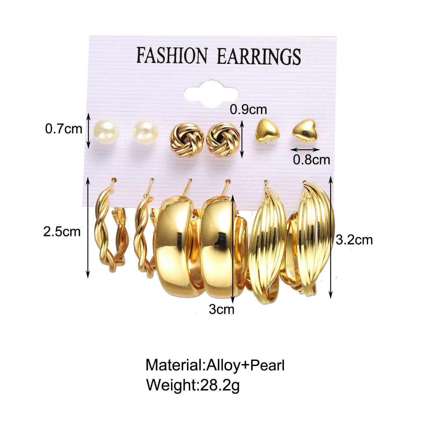 6-Pair Metal Circle Earring Set