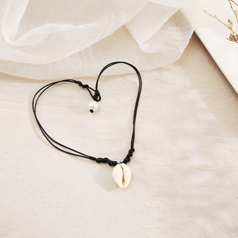Black leather necklace