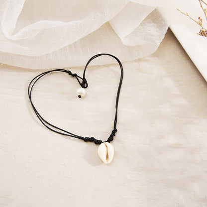 Black leather necklace