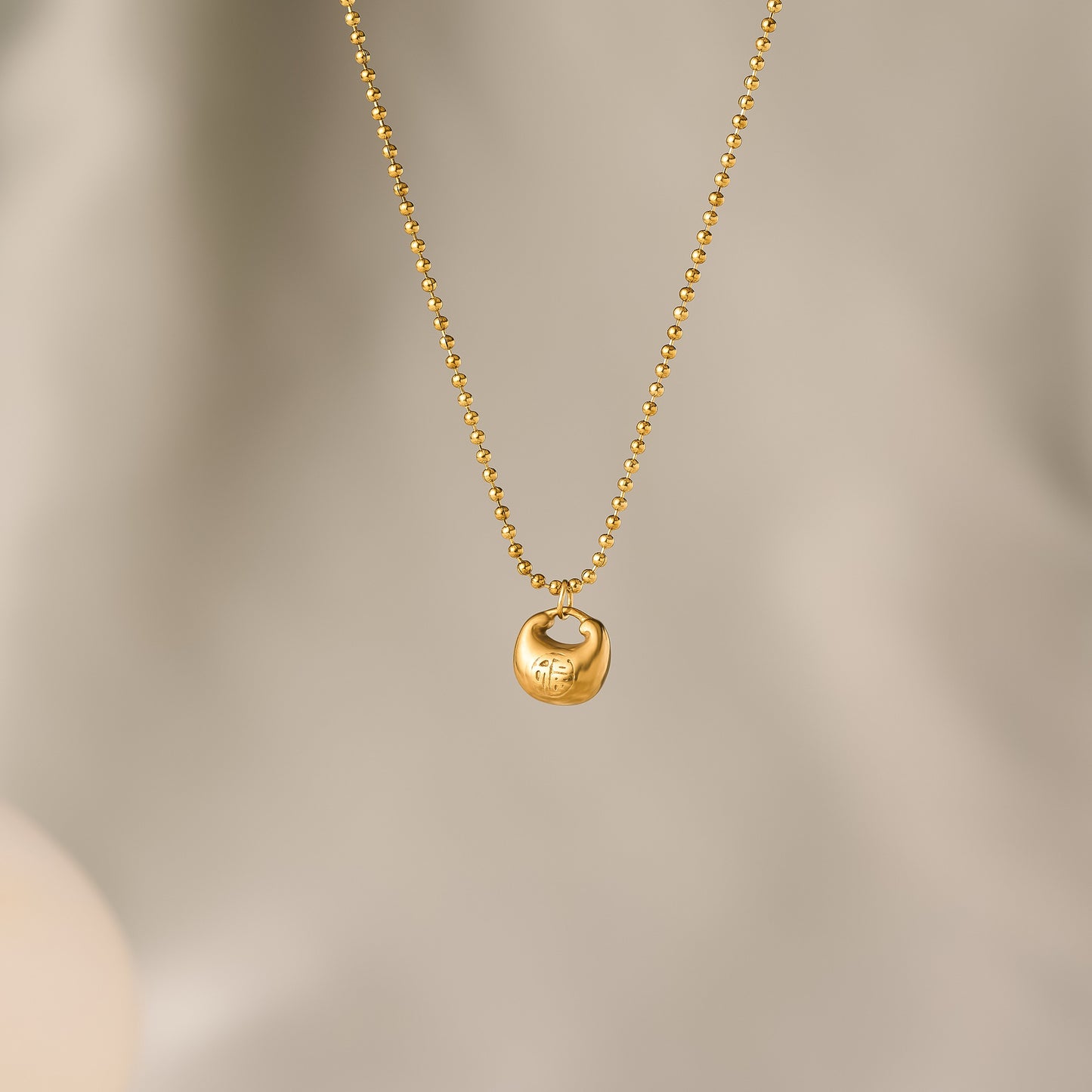 18K Gold Lucky Bag Necklace
