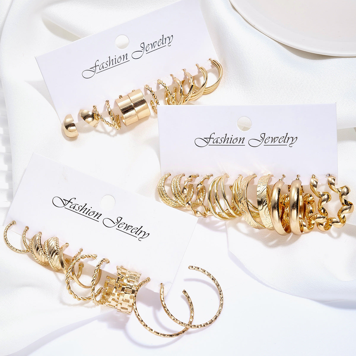 18-Piece Metal Spiral Earring Set