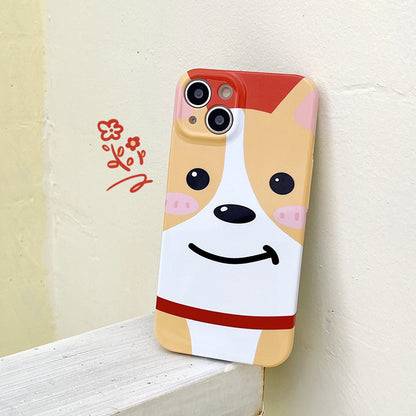 Apple 15 Pro Film Case Blue-Black Plaid iPhone X Dog Hard Case