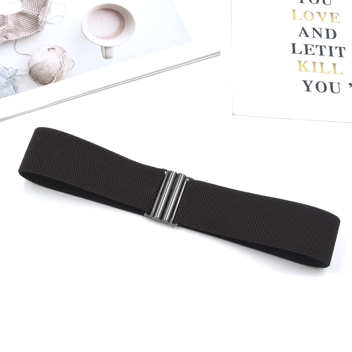 Red elastic waist seal wide belt