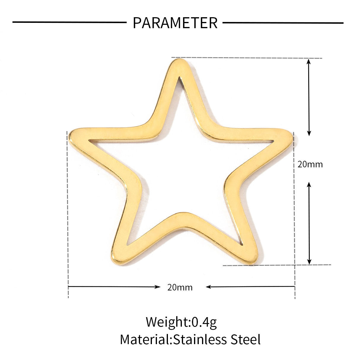 20 pcs/pack Geometric triangular round titanium steel pendant