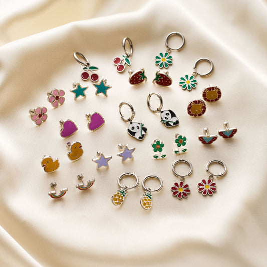 Cute Fruit & Daisy Titanium Steel Stud Earrings — Women's Non-Fading