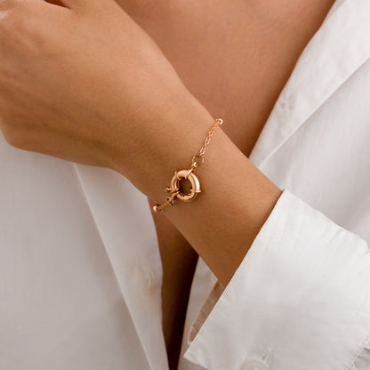 Geometric Metal Copper Ring Bracelet