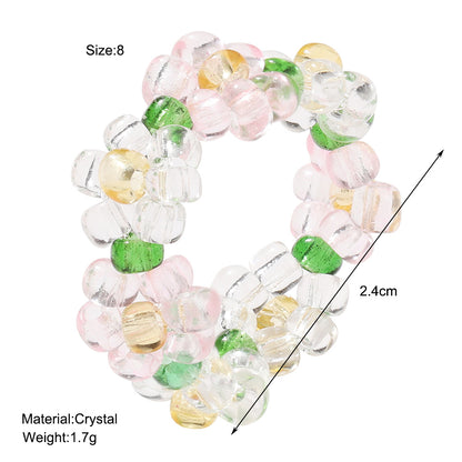 Stretch crystal bead ring