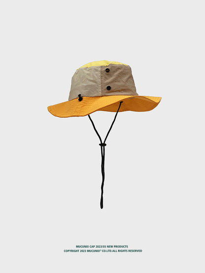 Color-Block Quick-Dry Fisherman Hat Summer