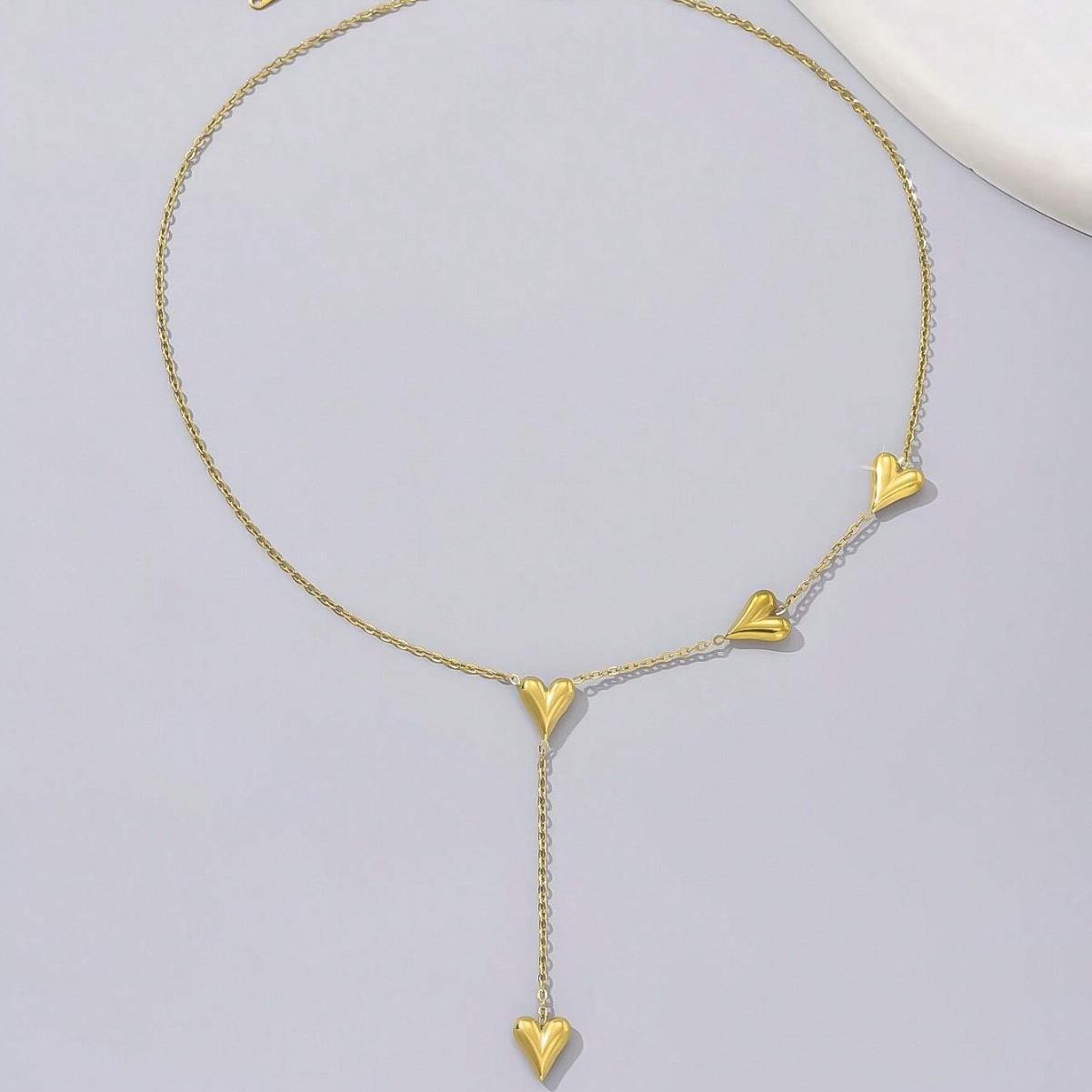 Stainless Steel Y-Shaped Love Pendant Necklace