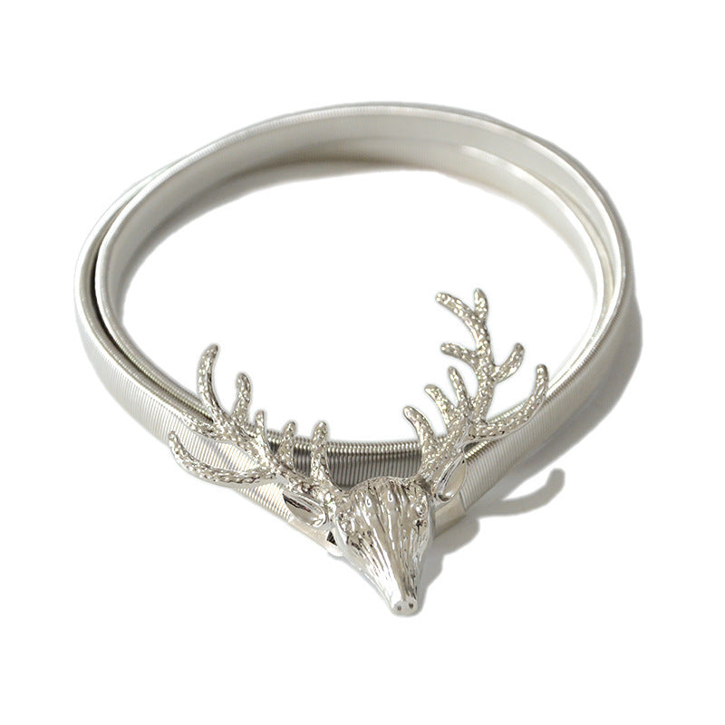 Heart buckle elastic metal waist chain