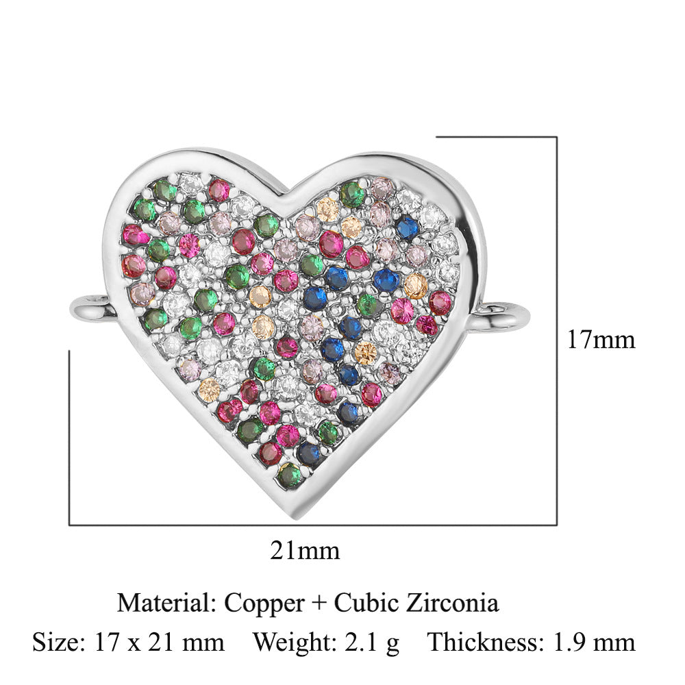 Bead butterfly copper zircon double hole accessories family pendant