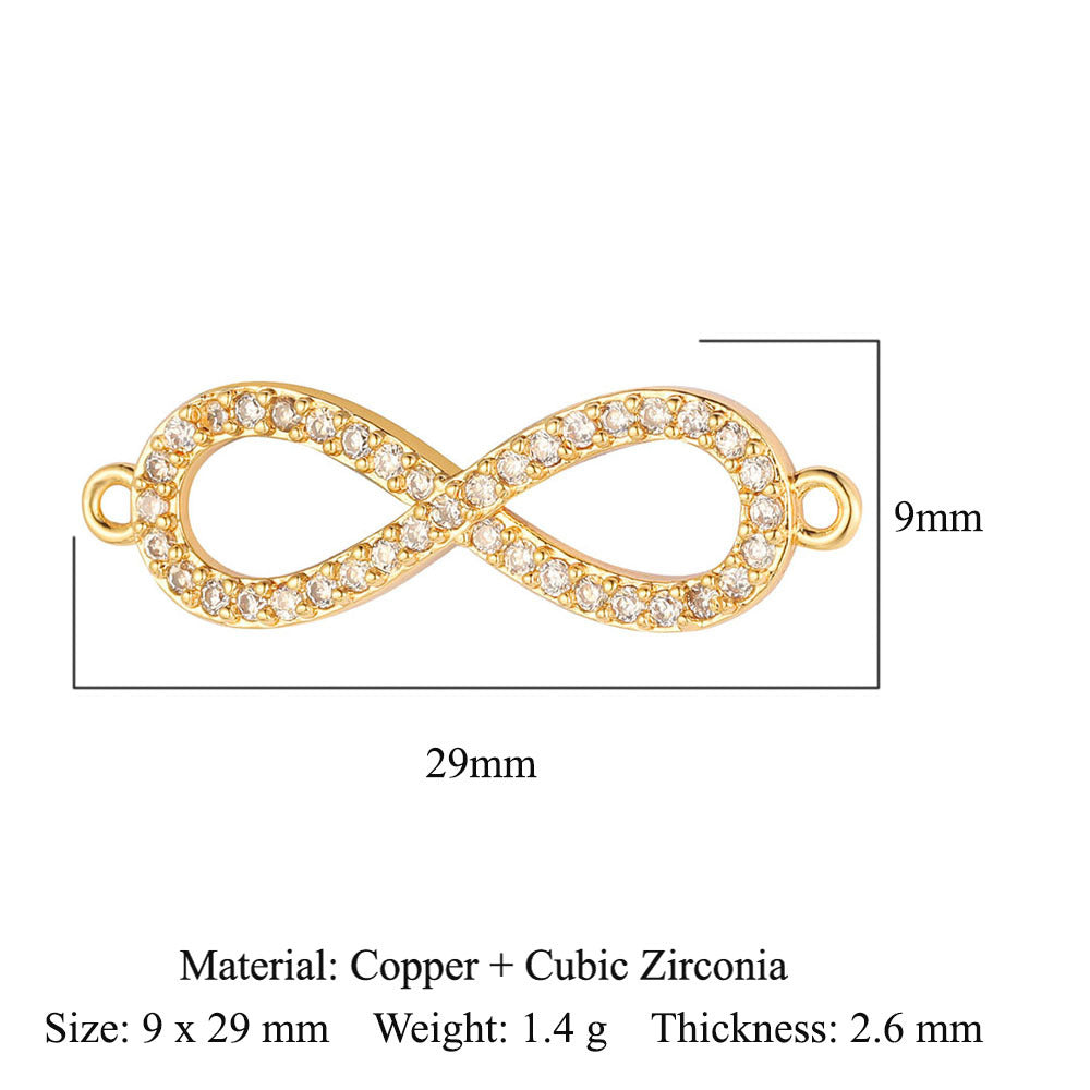 Copper zircon DIY jewelry connecting accessories