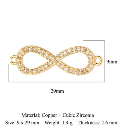 Copper zircon DIY jewelry connecting accessories