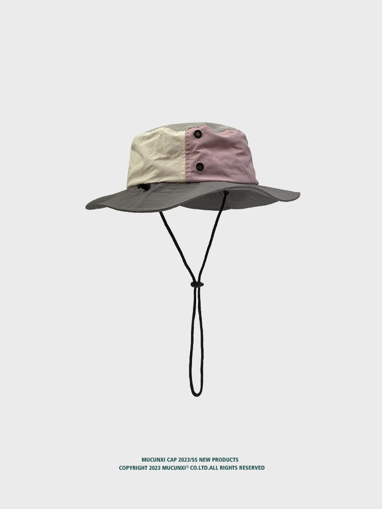 Color-Block Quick-Dry Fisherman Hat Summer