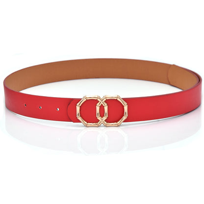Elastic waist bright red belt