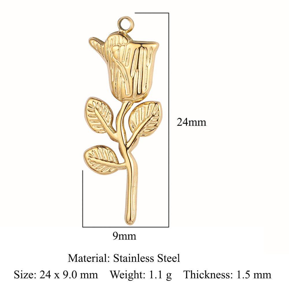 Colgante de acero inoxidable con forma de rosa del árbol de la vida 