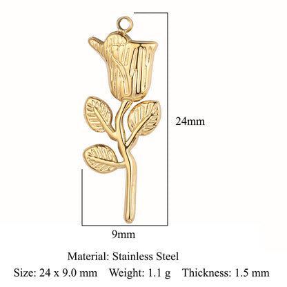 Colgante de acero inoxidable con forma de rosa del árbol de la vida 