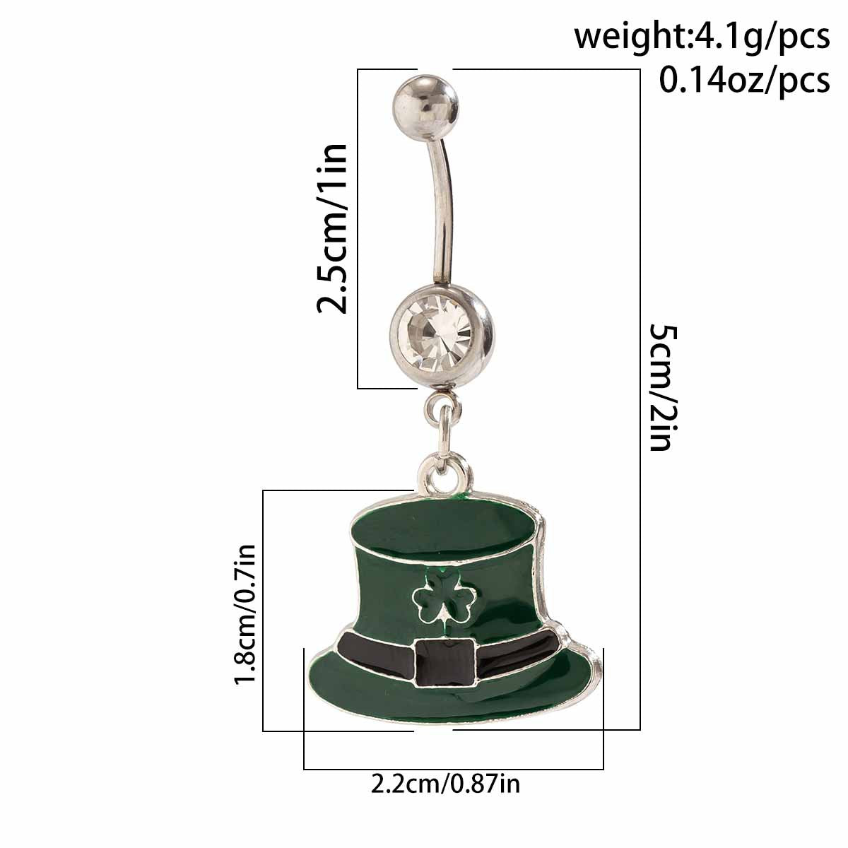 Alloy Navel Nail Letter Hat BODYJEWELRY