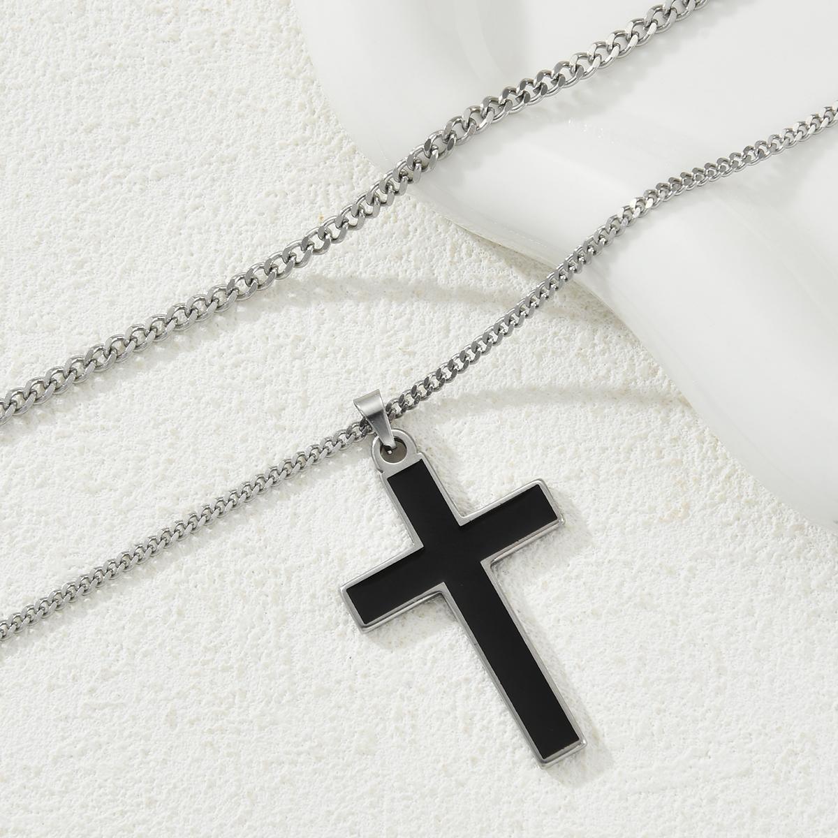 Stainless Steel Cross Pendant Necklace
