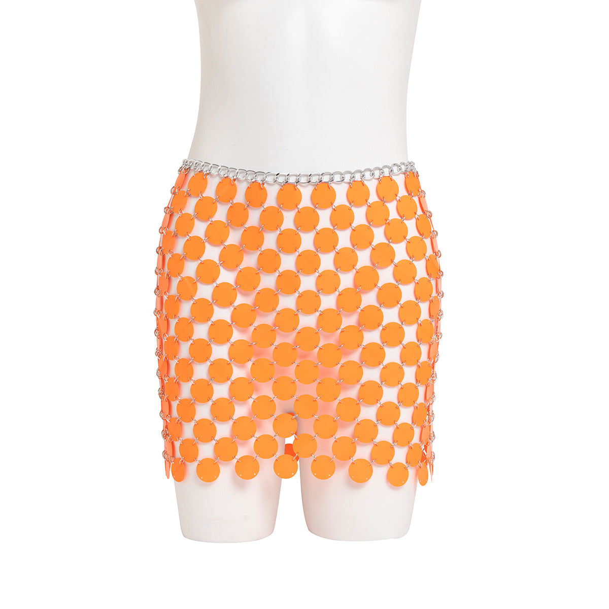 Colorful sequined skirt body chain