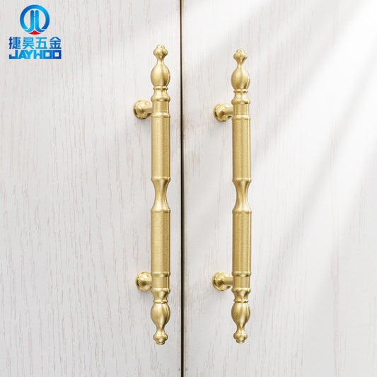 High-end wardrobe door brass handle