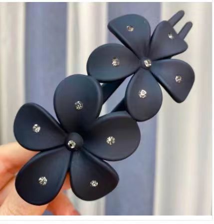 Frosted Rhinestone Flower Hairpin Female