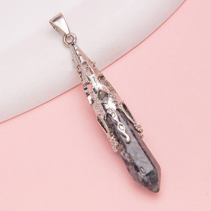 Crystal Agate Hexagonal Pyramid Pendulum Pendant