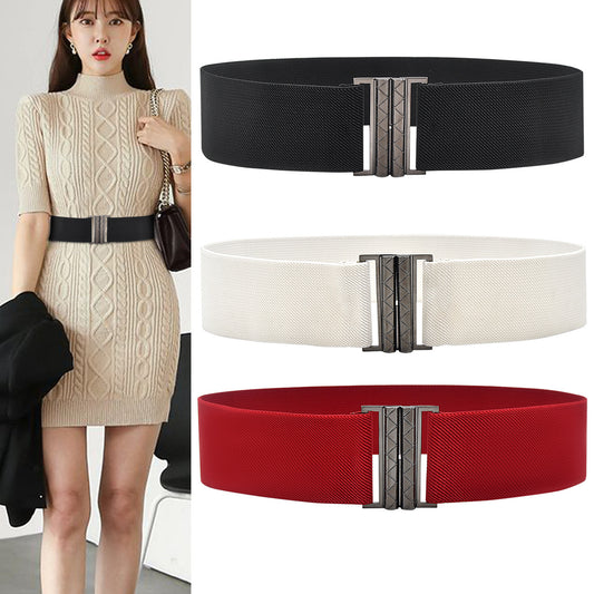 hot sale Black wide belt woman fashion