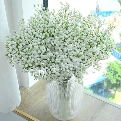 Flor artificial de plástico aliento de bebé de tres bifurcaciones 