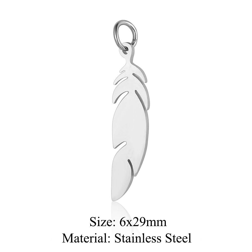5 pcs/bag Feather wings Titanium steel pendant