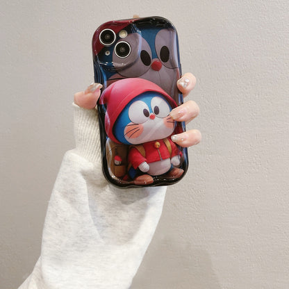 Apple 15 Pro 3D Wave Cute Doraemon iPhone 12 Full Cover