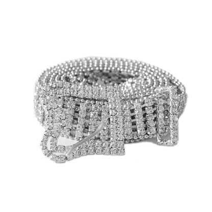 Full Diamond Plantain Buckle Rhinestone Belt