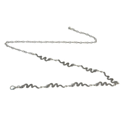 Snake buckle pattern metal chain waist chain