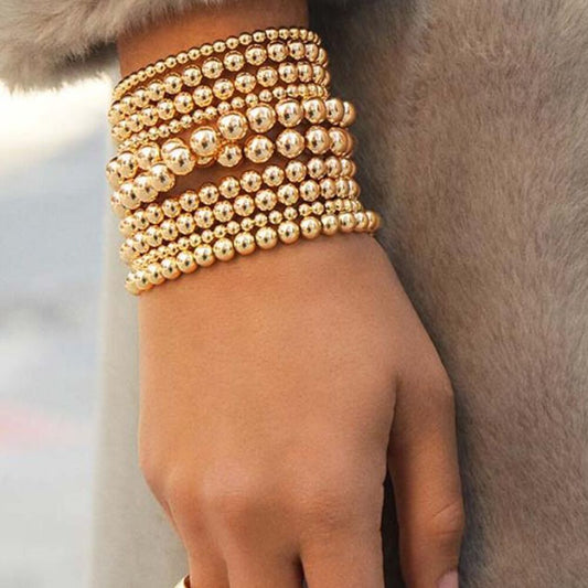 Gold Retro Beaded Bracelet