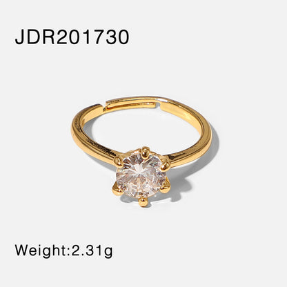 Six-claw ring real gold plated copper ring