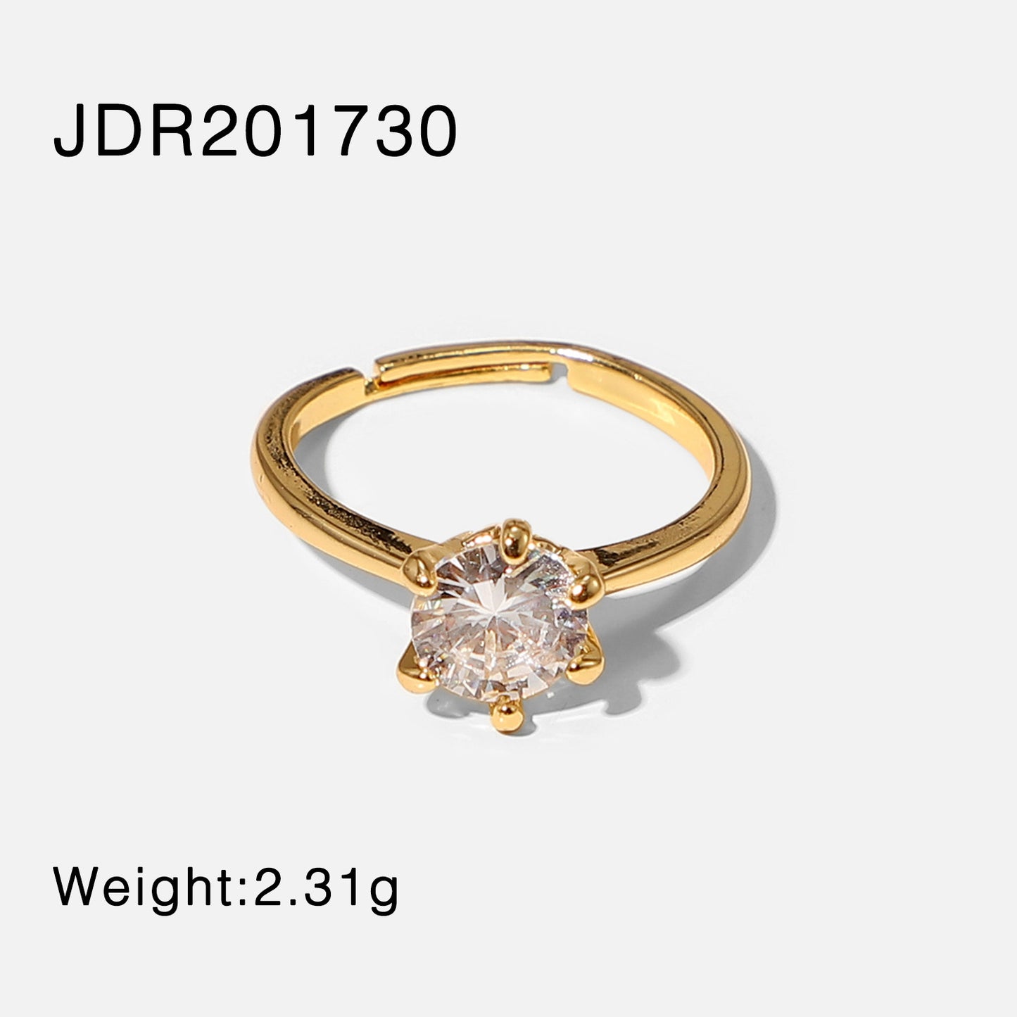 Six-claw ring real gold plated copper ring