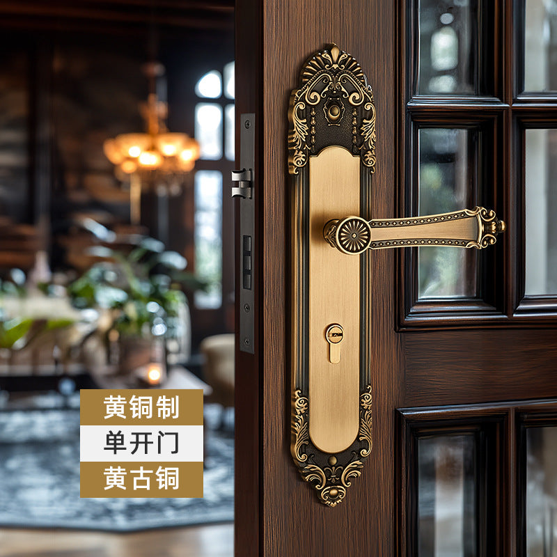 Chinese all-copper double-opening door lock