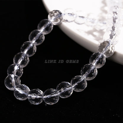 High quality faceted synthetic white crystal round beads loose beads