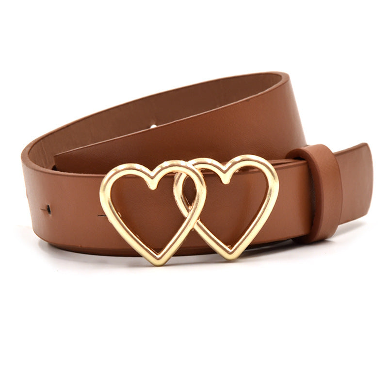Double love snap buckle belt