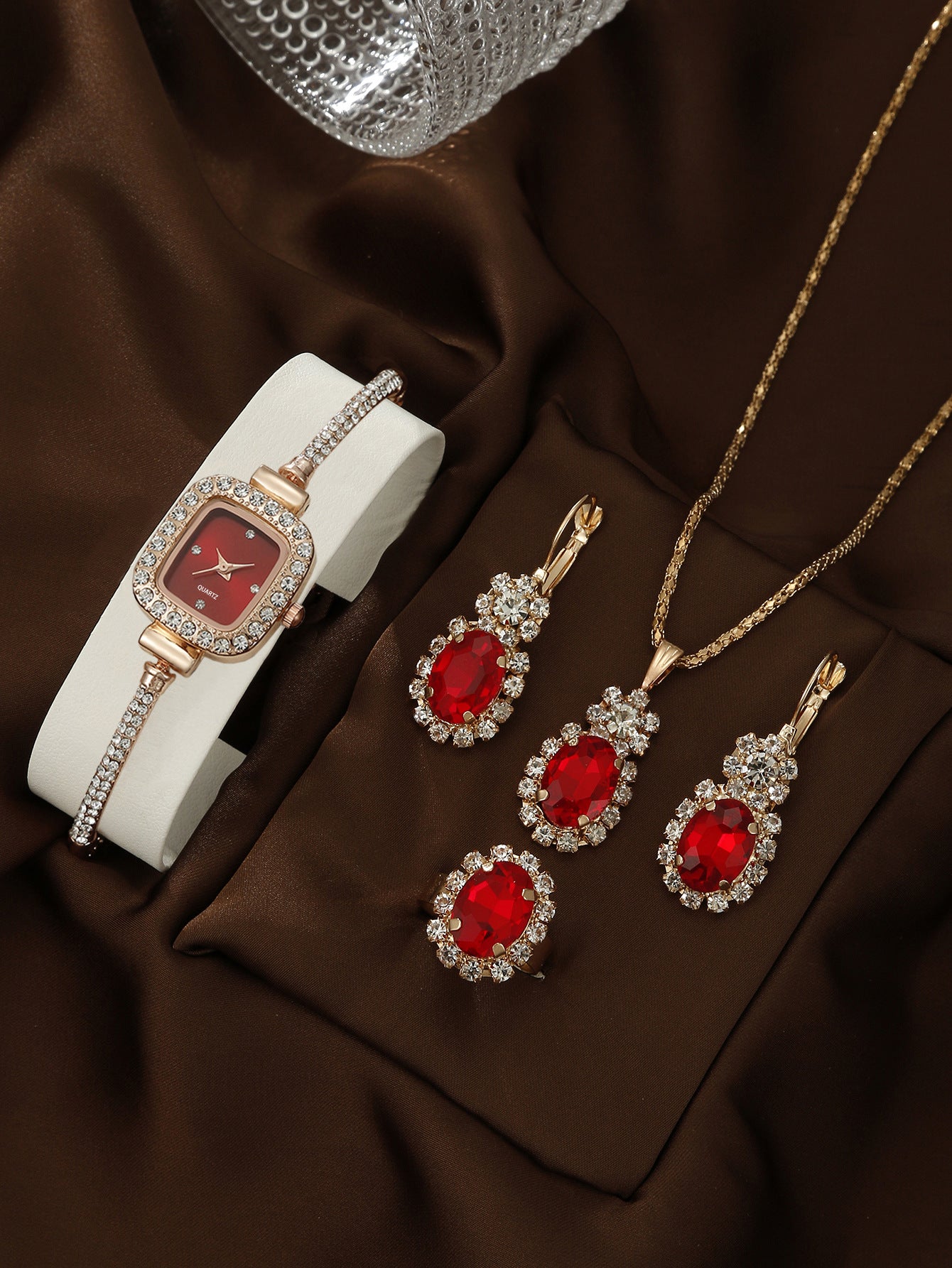 Square watch European jewelry set