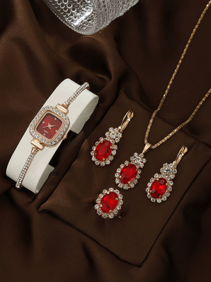 Square watch European jewelry set