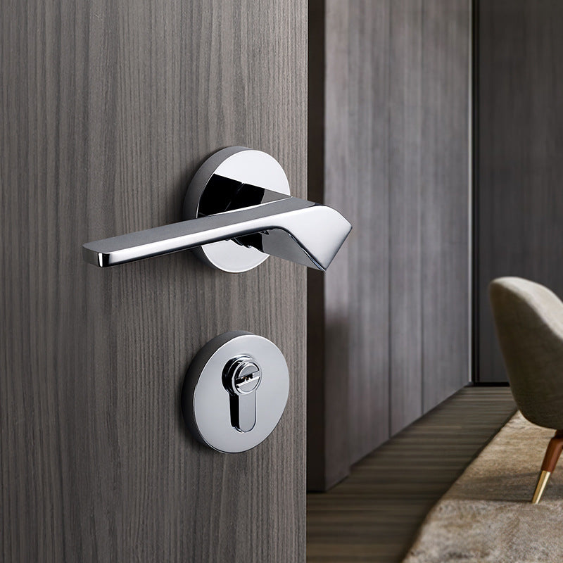 Brass gold interior door lock handle