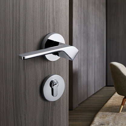 Brass gold interior door lock handle