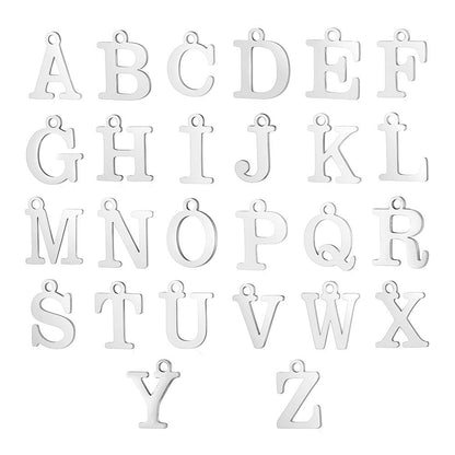 5 pcs/bag letter titanium steel pendant
