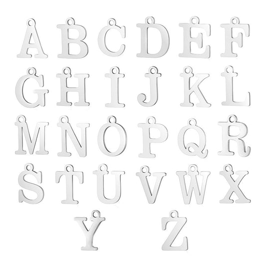 5 pcs/bag letter titanium steel pendant