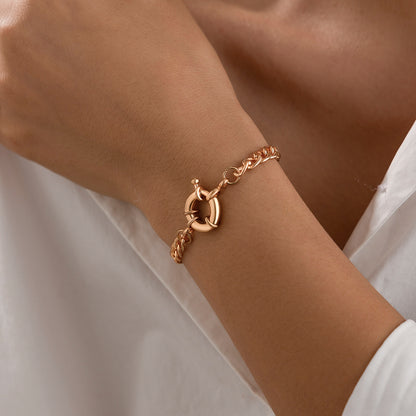 Geometric Metal Copper Ring Bracelet