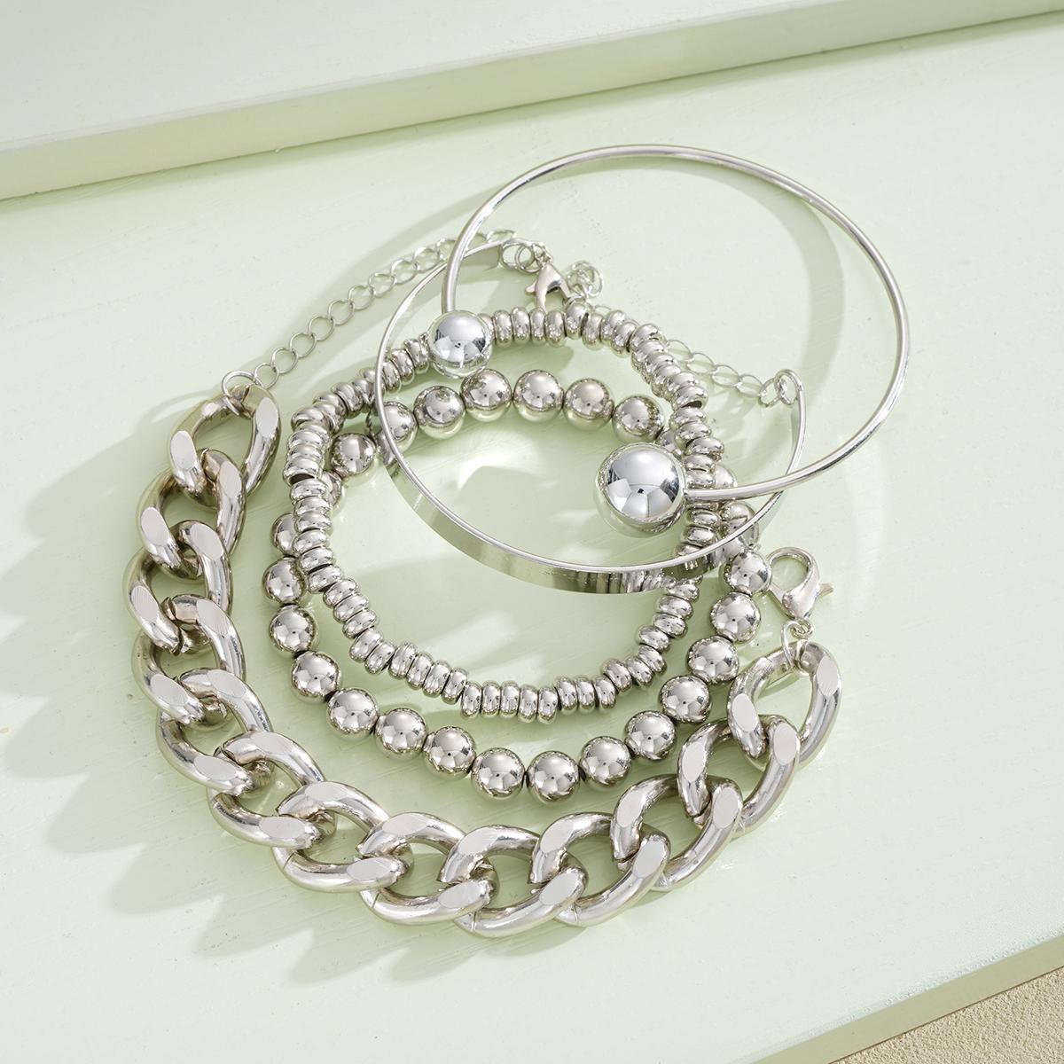 Brushed Metal Ball Bracelet