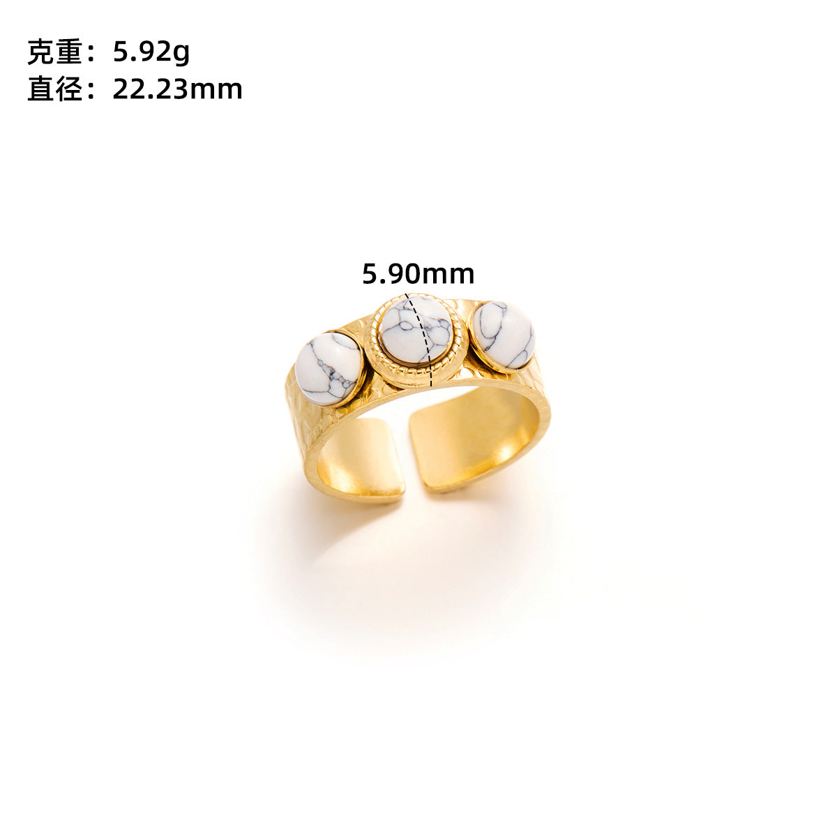 Gold Titanium Steel Flower Ring