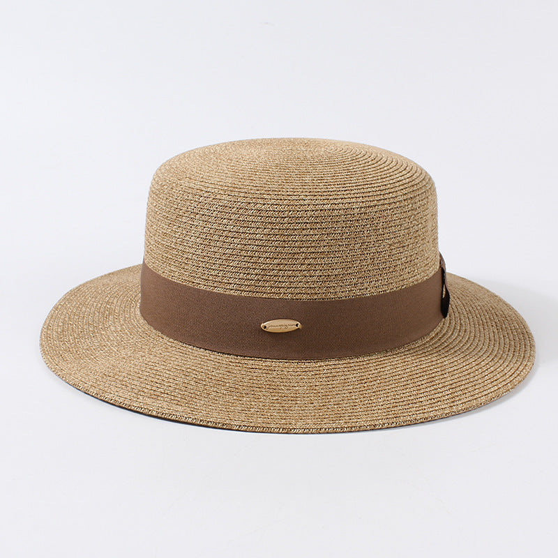 Paper Woven Hat Women's Summer Beach Sun French UV Protection