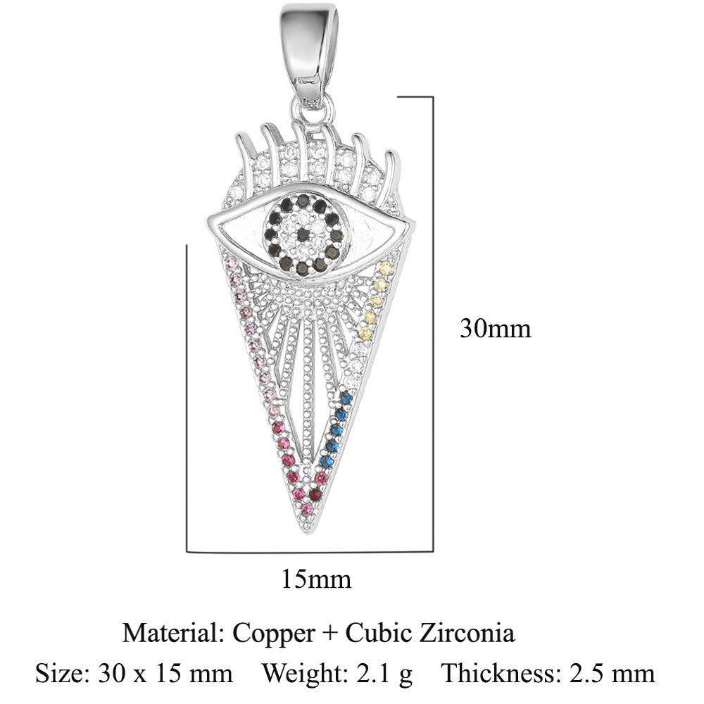 Palm flower sun color zirconium copper pendant